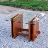 Scandinavian coffee table in teak and glass design Gustav Gaarde