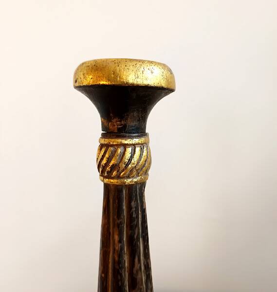 Pair of vintage gilded wood candlesticks