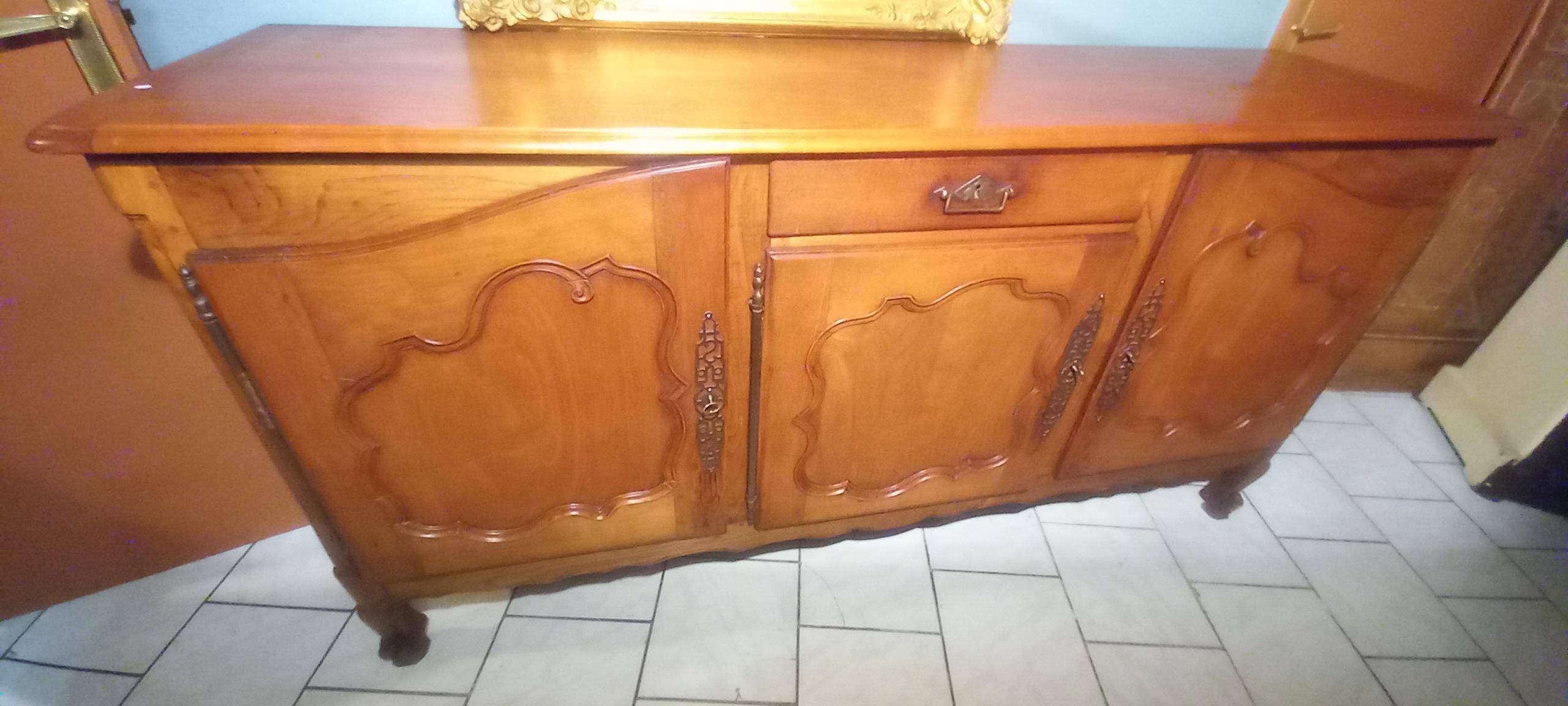 Louis XV oak and cherry wood sideboard