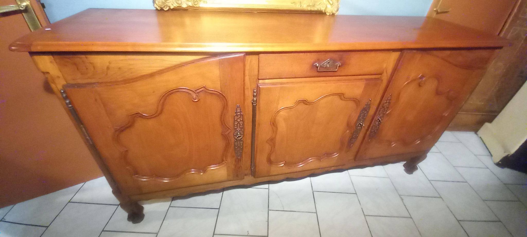 Louis XV oak and cherry wood sideboard