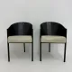 Ensemble postmoderne de 2 chaises en cuir, Italie, 1980