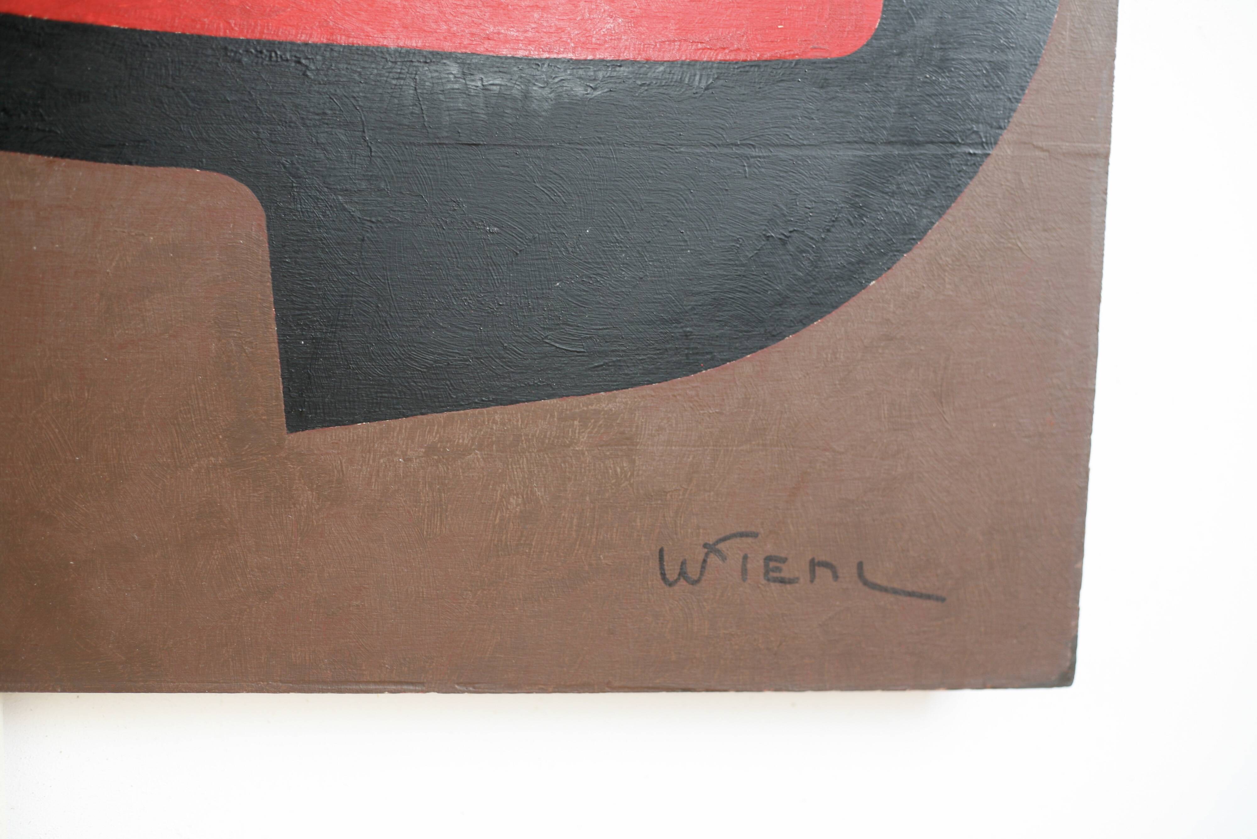 Painting (painted wooden panel without fixing). Free forms, 70s