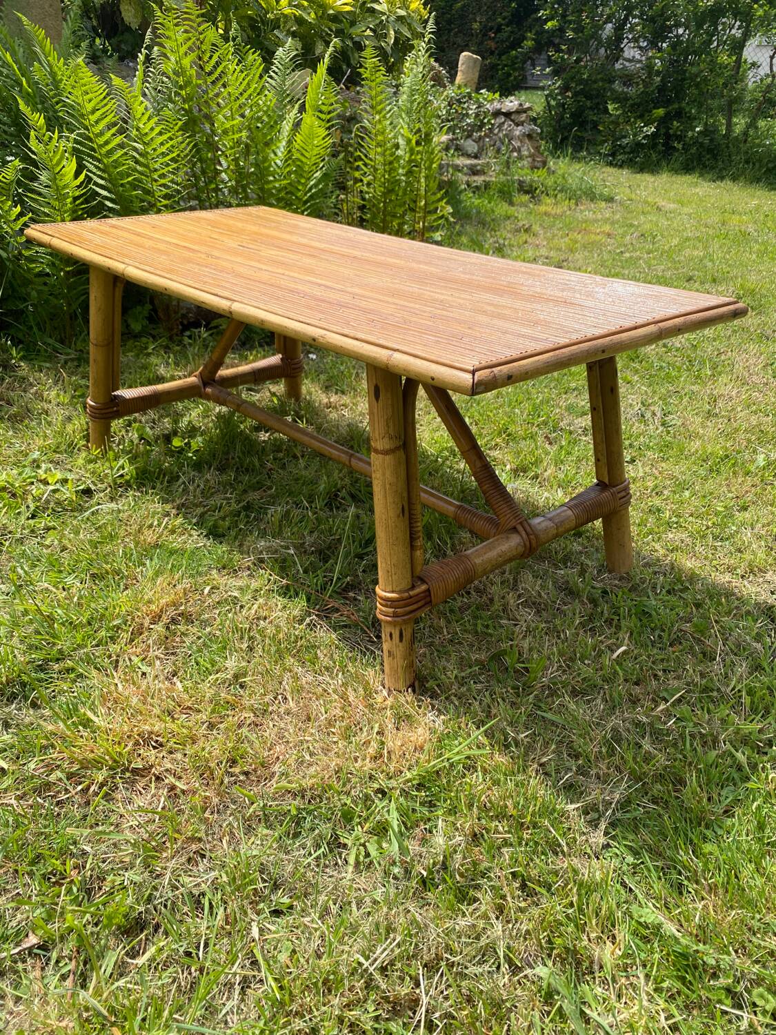 Vintage rattan coffee table