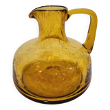 Carafe en verre bullé ambrée