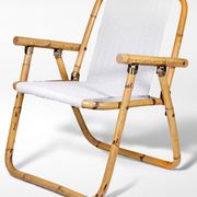 Vintage Folding Chairs in Bamboo and Fabric by Vivai Del Sud, 1970, Set of 12