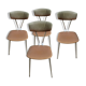 Série de 4 chaises en skaï et chrome années 60
