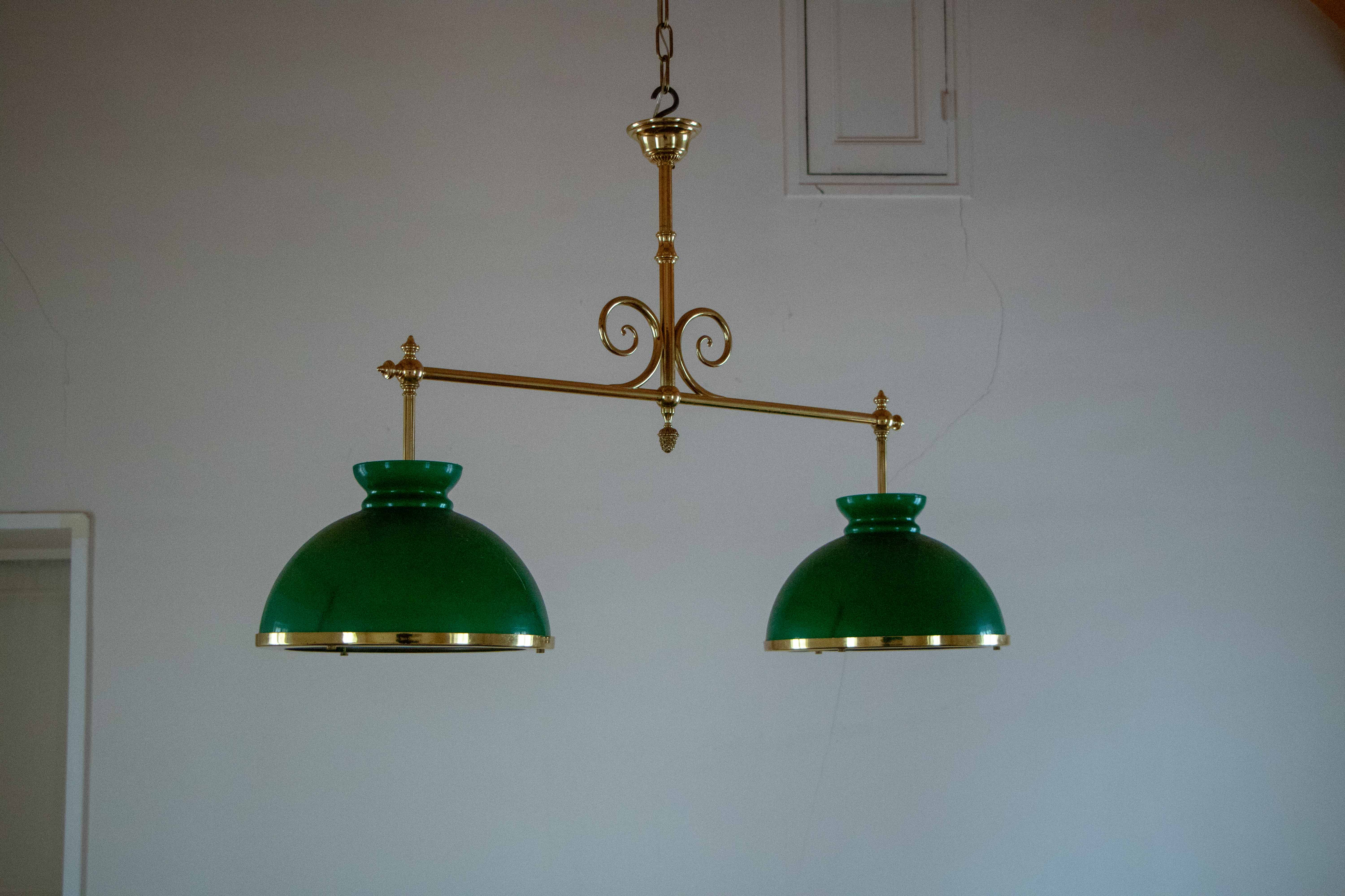 Opaline billiard chandelier