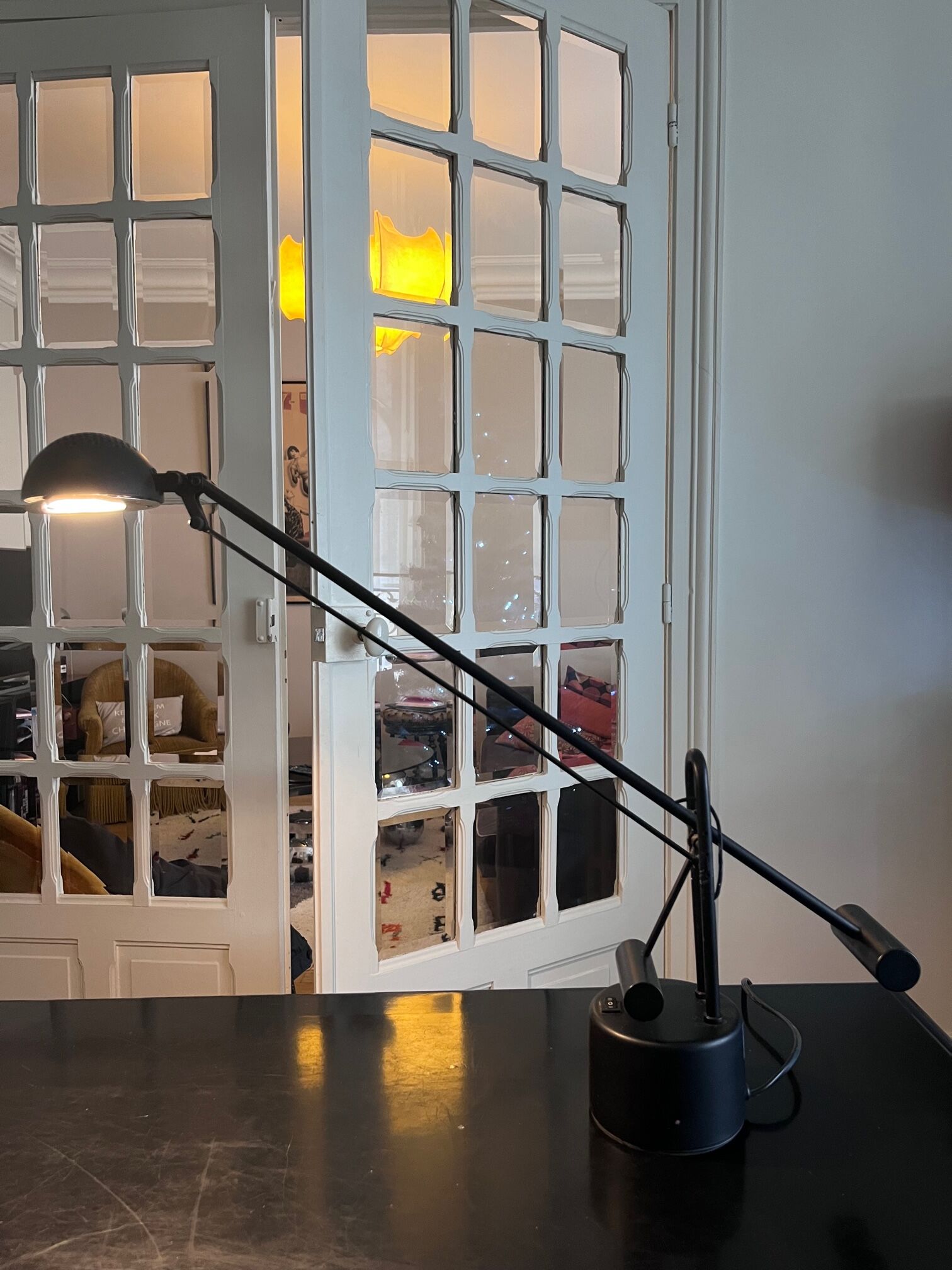 Articulated lamp with balance wheel 80s