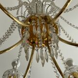 Chandelier with brass and glass grapevines