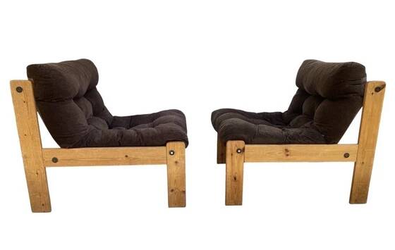 Vintage lounge chair pair "Neapel" – circa 1960, 100% cotton fabric