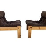 Vintage lounge chair pair "Neapel" – circa 1960, 100% cotton fabric