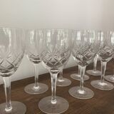 Verres à apéritif/digestif en cristal ciselé vintage 9 pièces
