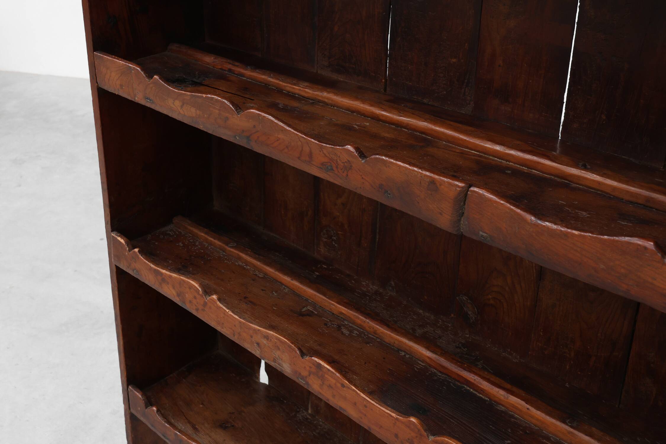 17th‑Century French Art Populaire Chestnut Cabinet with Gabled Top