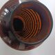 Vintage speckled amber blown glass conical vase