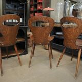 Baumann 1950s curved beech mid-century chair