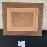 Tableau Ecole française XIXème huile sur panneau femme en sous bois Cadre ancien