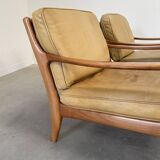 Ensemble de fauteuils en cuir des années 1960 par Knoll