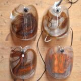 Set of 2 glassplattelampet wall sconces by Per Lütken for Holmegaard, Denmark 1970's