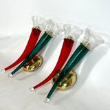 Vintage Pair of Murano glass sconces signed by VeArt, Italy 1970s