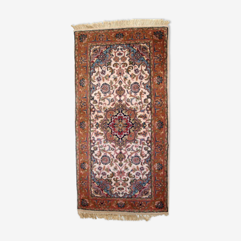 Vintage Indian Carpet Tabriiz handmade 74cm x 146cm 1970s, 1C727