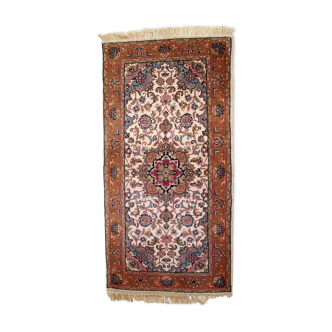 Vintage Indian Carpet Tabriiz handmade 74cm x 146cm 1970s, 1C727