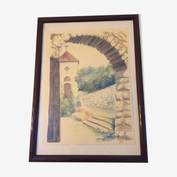 Watercolor by Françoise Küss signed