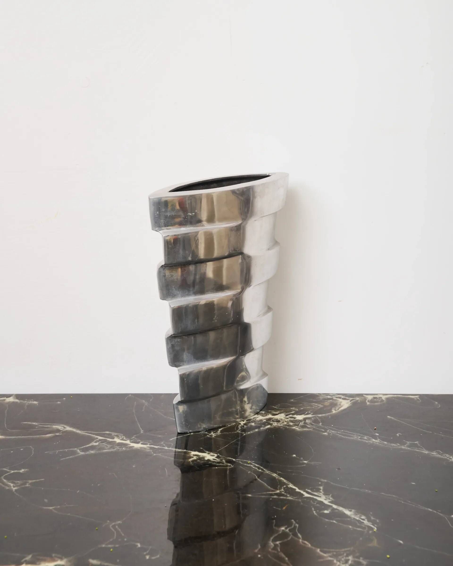 Vase "Strates" XL en fonte aluminium, 1970s