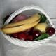 Vintage 1960s Trompe-l'Œil Fruit Basket in Woven Ceramic with Slipware