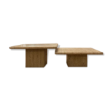 2 tables basse en travertin gigogne
