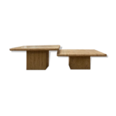 2 tables basse en travertin gigogne