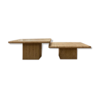 2 tables basse en travertin gigogne
