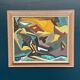 Huile sur panneau originale suédoise – “Komposition” par Rune Pettersson – Vintage – 54 × 66 cm (environ 21" × 26")