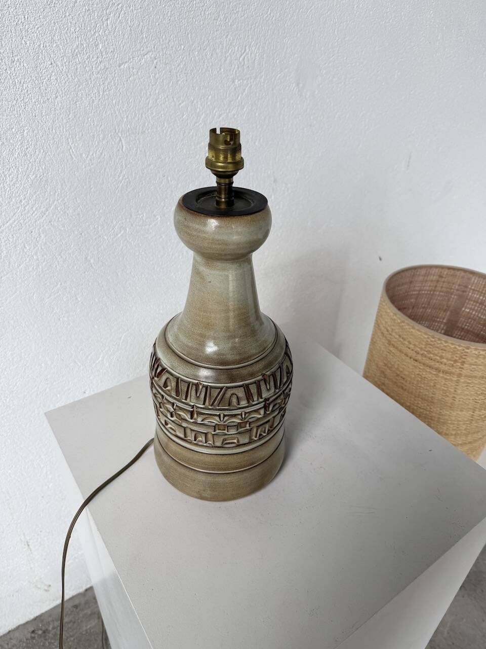 Ceramic table lamp by Marius Bessone