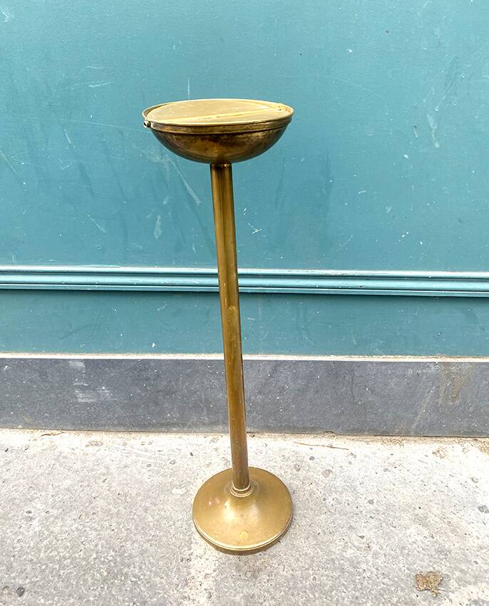 Brass pedestal ashtray, 1950