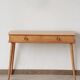 Vintage Solid Oak Console Table – Spindle Legs & 2 Drawers