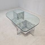 Italian Marble and Glass Coffee Table, 1980's