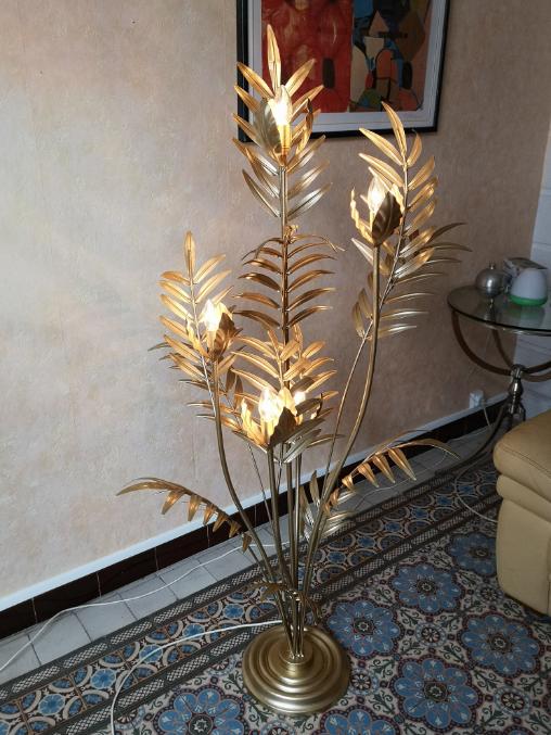 Hans Kogl gold metal lamppost 1960 1970 vintage