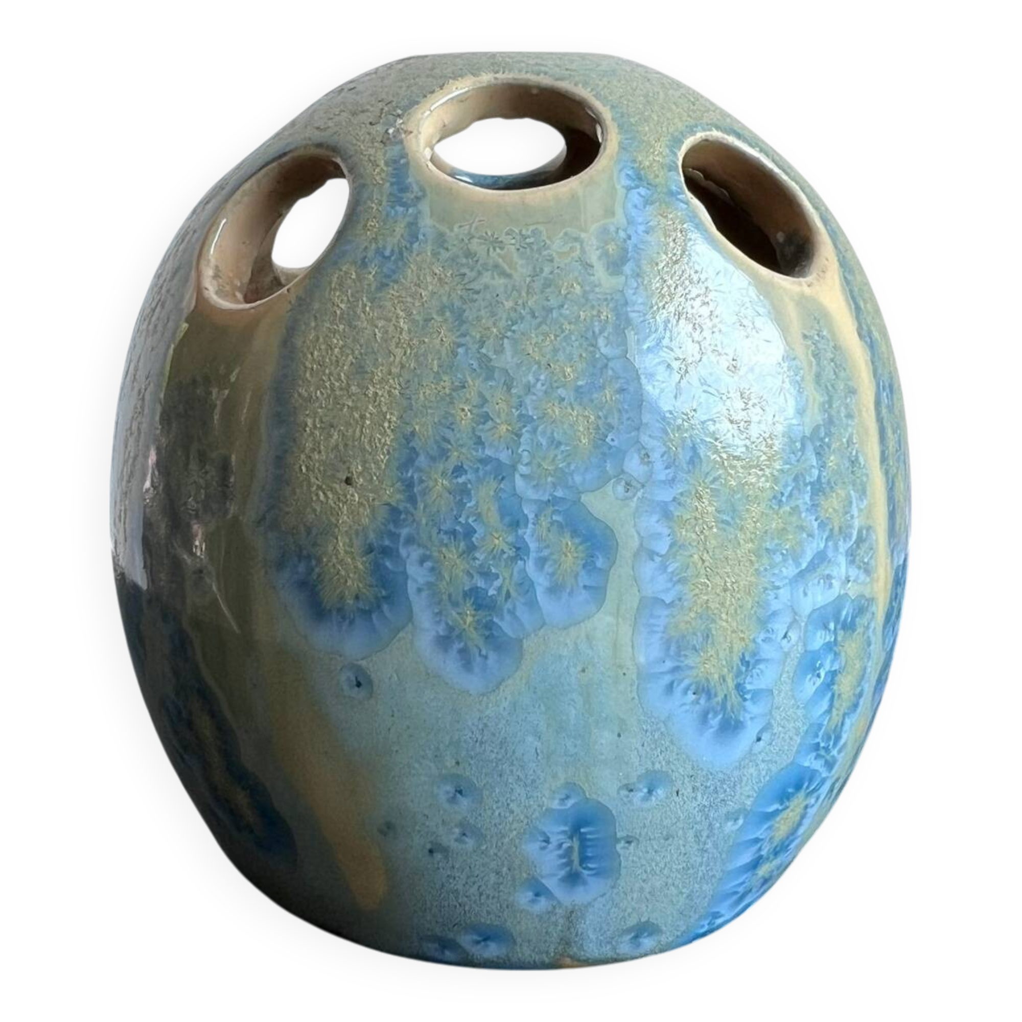 Vintage flower pick – Gradient blue – 1956 – Shell shape