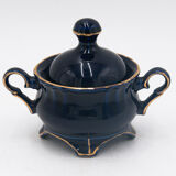 Coffee service, cobalt porcelite, Pruszków, 1960s