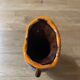Small Vallauris ceramic vase orange brown and white 70s