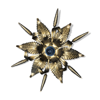 Wall light flower cob in vintage gold metal