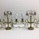 Paire de lampes girandoles en bronze et cristal