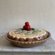 Kiwi slip ceramic pie dish