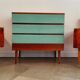 Commode Tchèque bois et formica vert d'eau