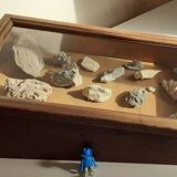 Old sloping pine display case