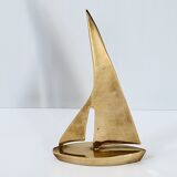 Vintage sailboat 1970 golden brass