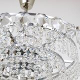 Diamond-cut faceted glass chandelier Bakalowits Vienna, Austria, 1950s