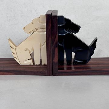 Art Deco bookends in rosewood and Bakelite