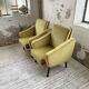 Paire de chauffeuses fauteuils vintage velours jaune