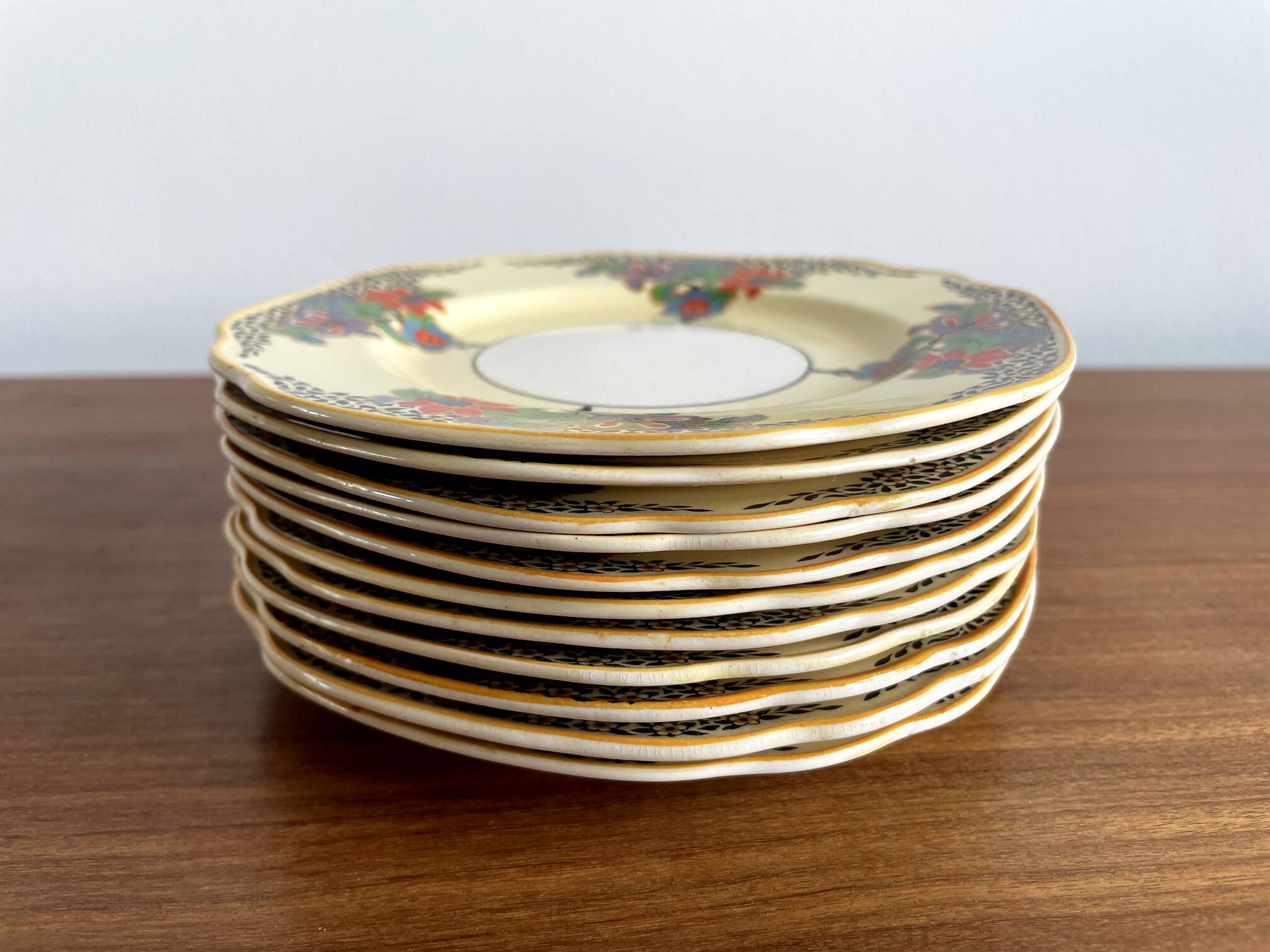 Set of 11 Rare Bread & Butter Plates by Barker Bros Ltd, Sandringham Pattern, Made in 1930-1937